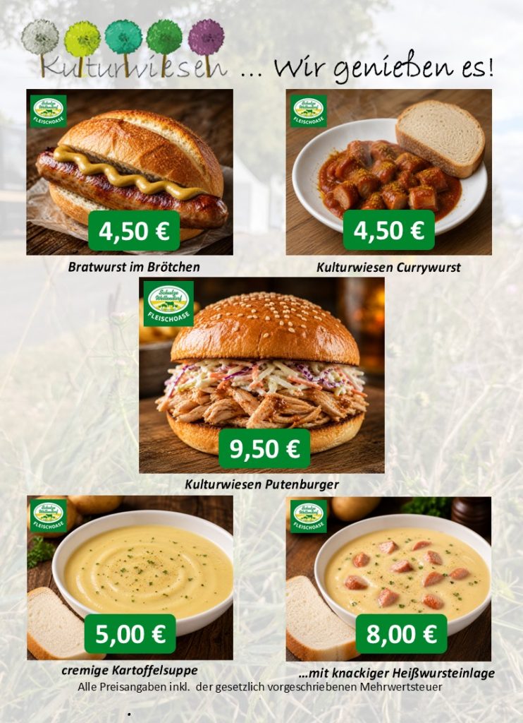 Speisekarte Stand Fleischoase